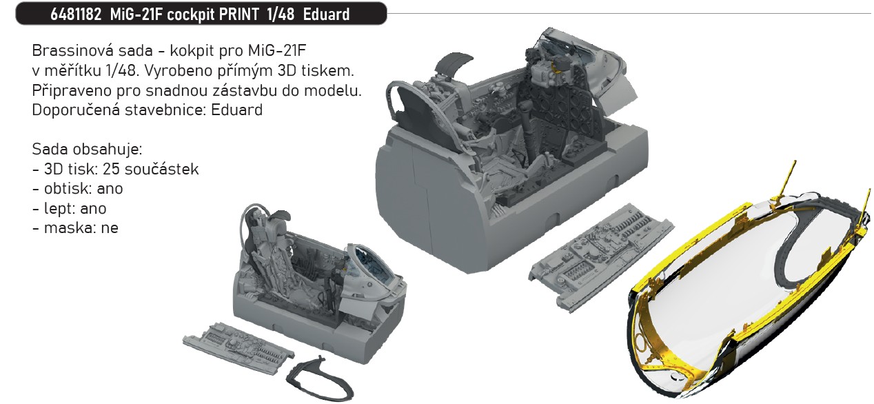 Fotografie 1/48 MiG-21F cockpit PRINT (EDUARD)