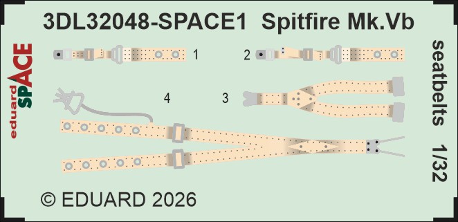 Fotografie 1/32 Spitfire Mk.Vb seatbelts SPACE (KOTARE)