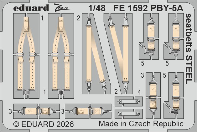 Fotografie 1/48 PBY-5A seatbelts STEEL (EDUARD / REVELL)