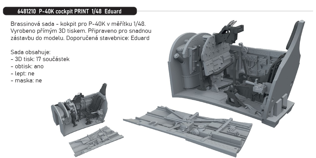Fotografie 1/48 P-40K cockpit PRINT (EDUARD)