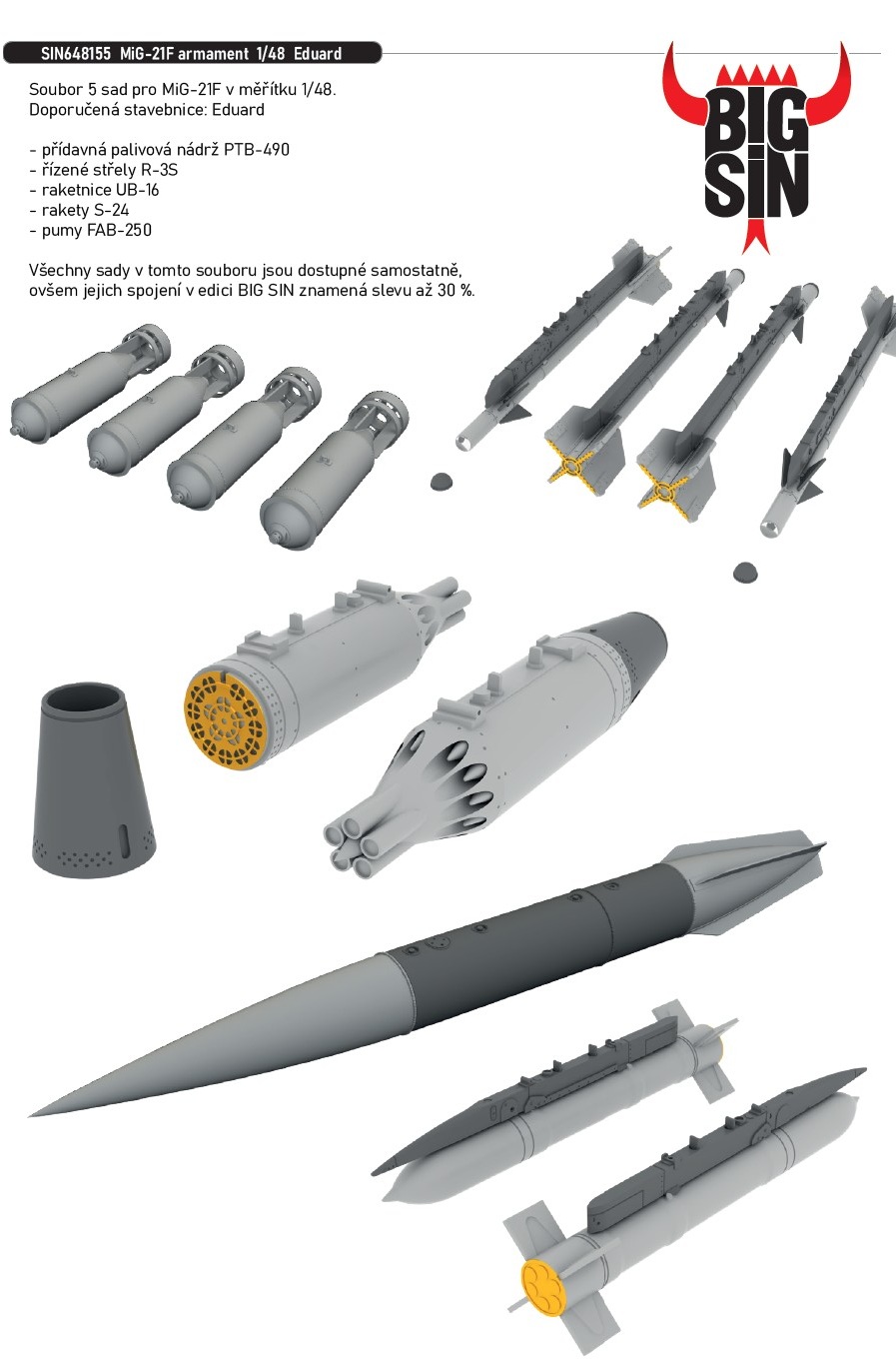 Fotografie 1/48 MiG-21F armament (EDUARD)