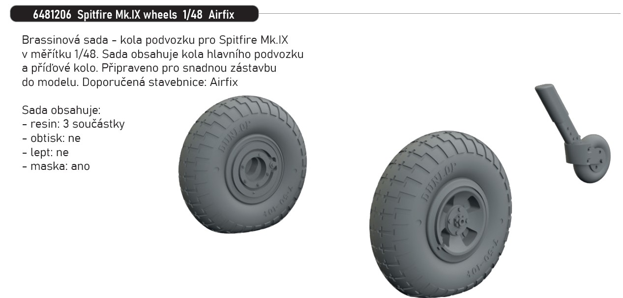 Fotografie 1/48 Spitfire Mk.IX wheels (AIRFIX)