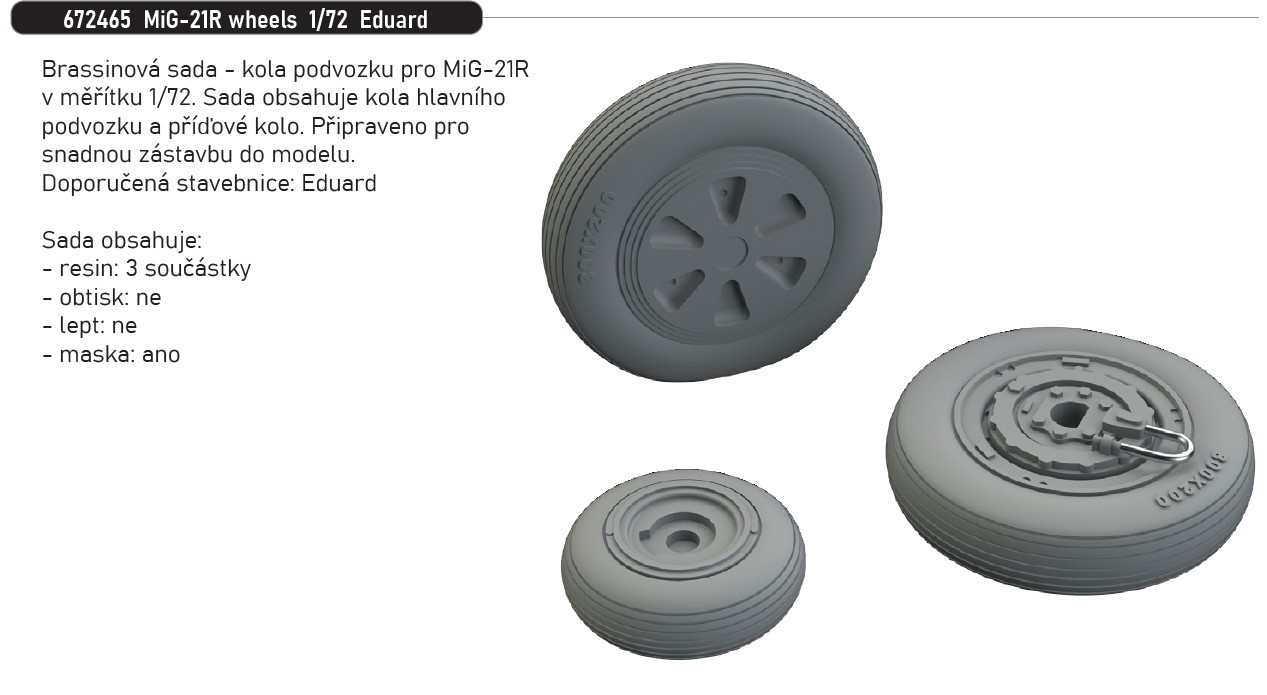 Fotografie 1/72 MiG-21R wheels (EDUARD)