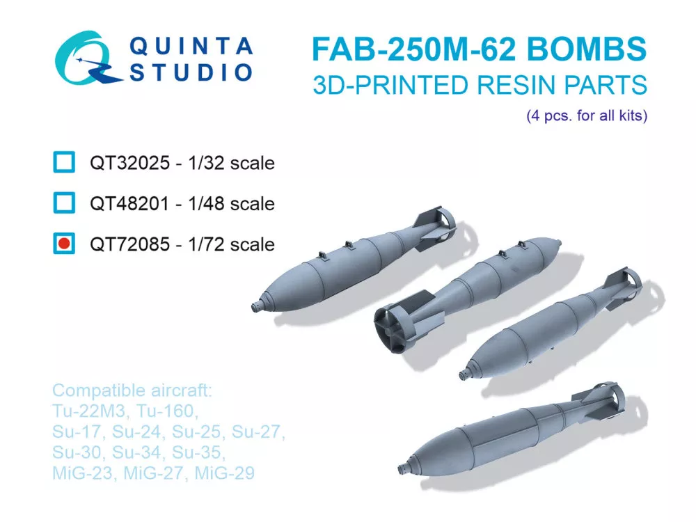 1/72 FAB-250 M-62 Bombs (4 pcs.)