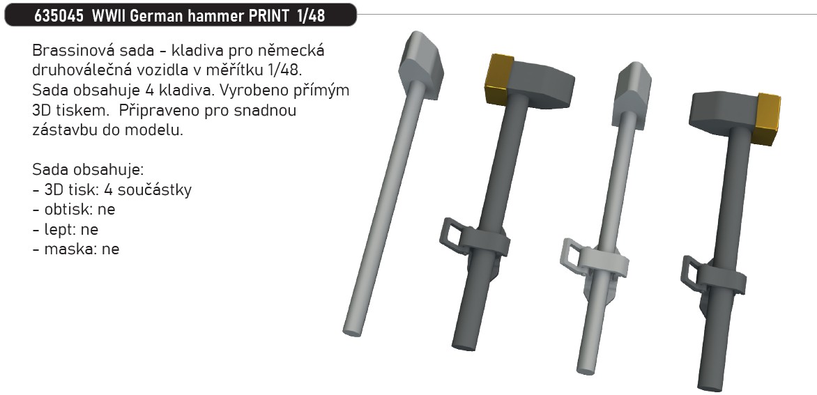Fotografie 1/48 WWII German hammer PRINT
