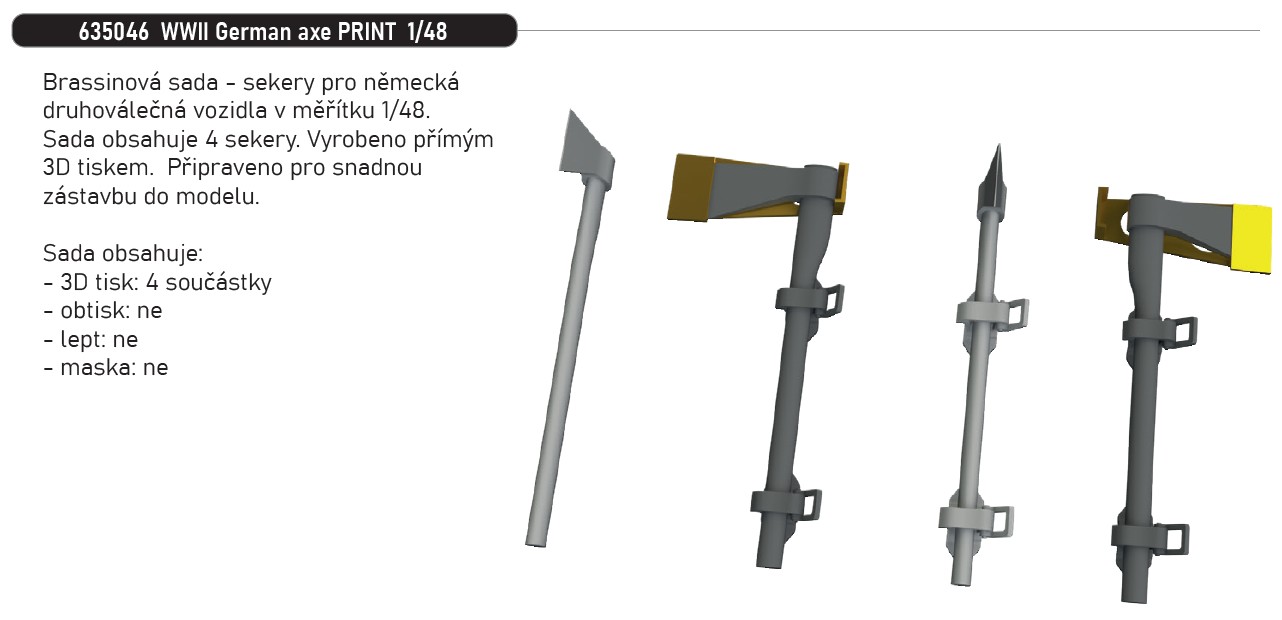 Fotografie 1/48 WWII German axe PRINT