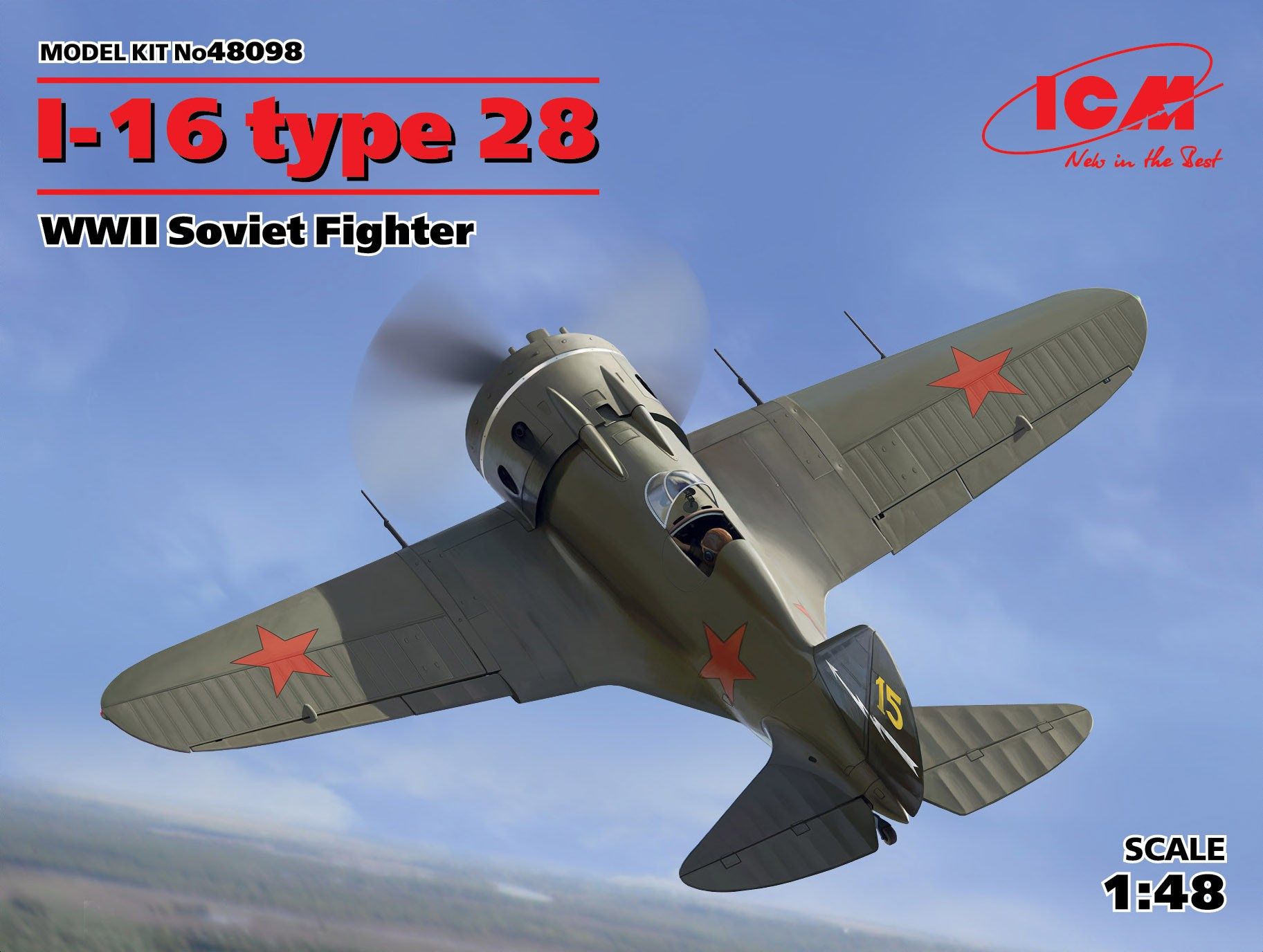1/48 I-16 type 28, Soviet WWII Fighter (3x camo)