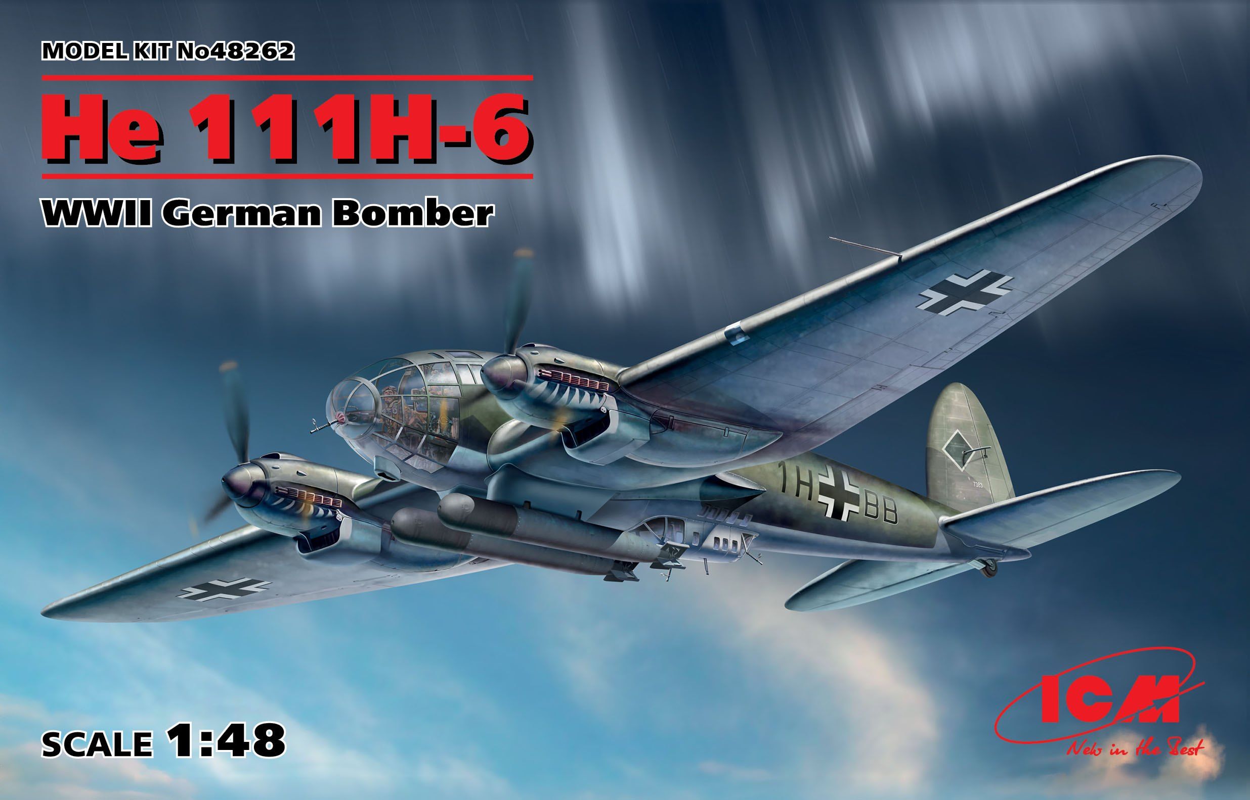 Fotografie 1/48 Heinkel He 111H-6 German Bomber (4x camo)