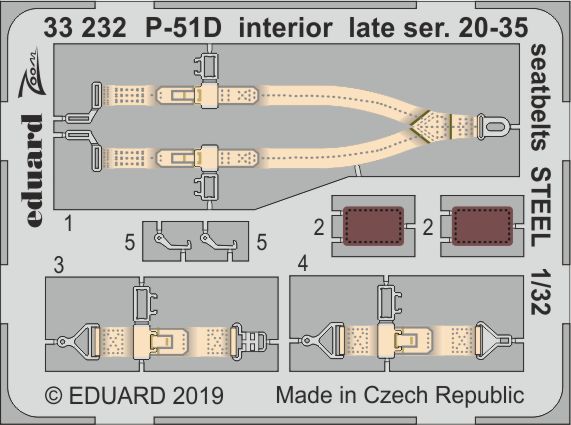 1/32 P-51D interior late ser. 20-35 seatbelts STEEL (TAMIYA)