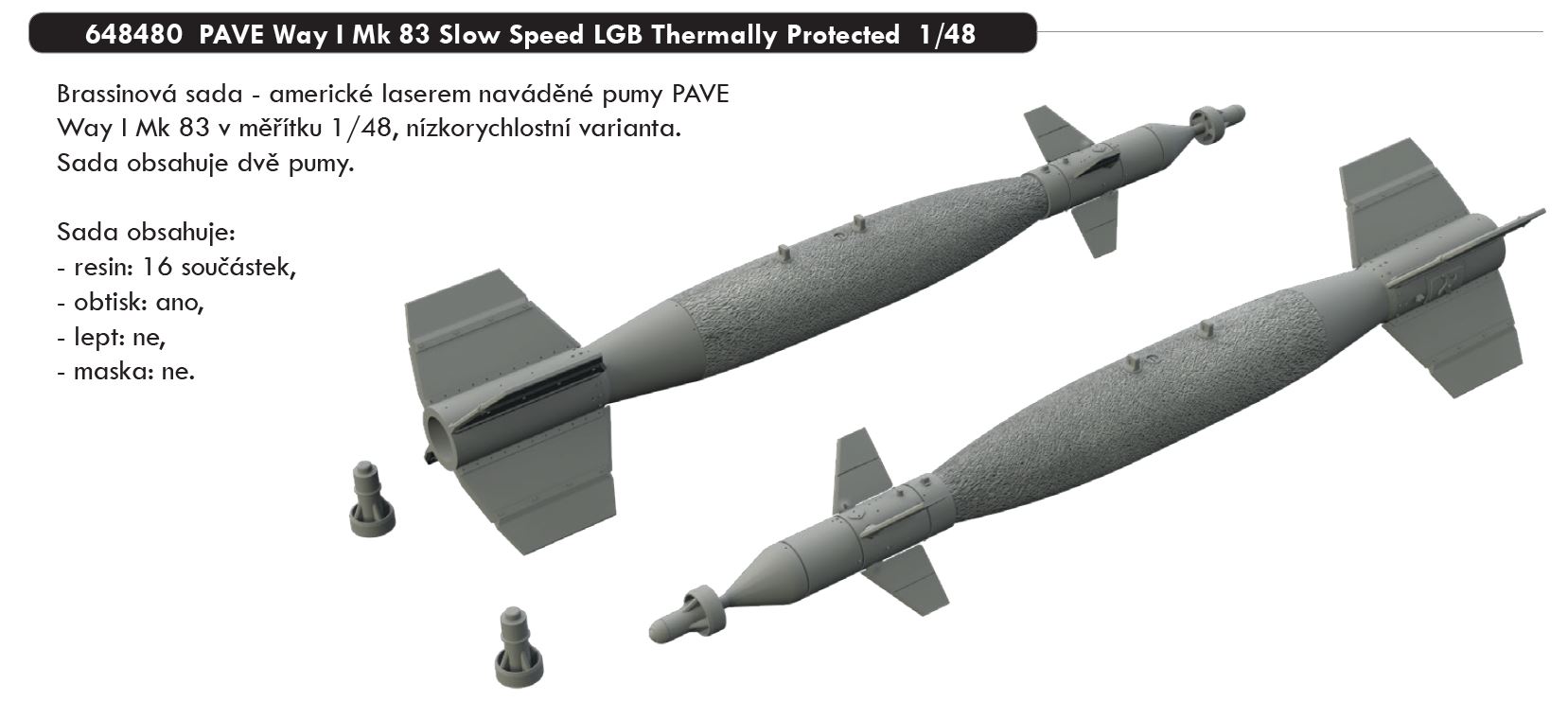 Fotografie 1/48 PAVE Way I Mk 83 Slow Speed LGB Thermally Protected