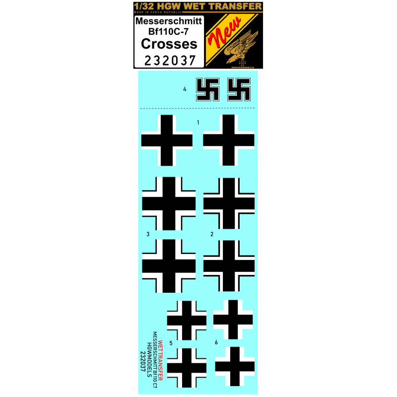 1/32 Decals Messerschmitt Bf 110 C-7 Crosses