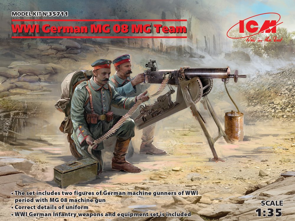 1/35 MG 08 German WWI & MG Team (2 fig.+gun)