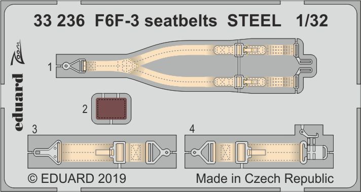 Fotografie 1/32 F6F-3 seatbelts STEEL (TRUMPETER)