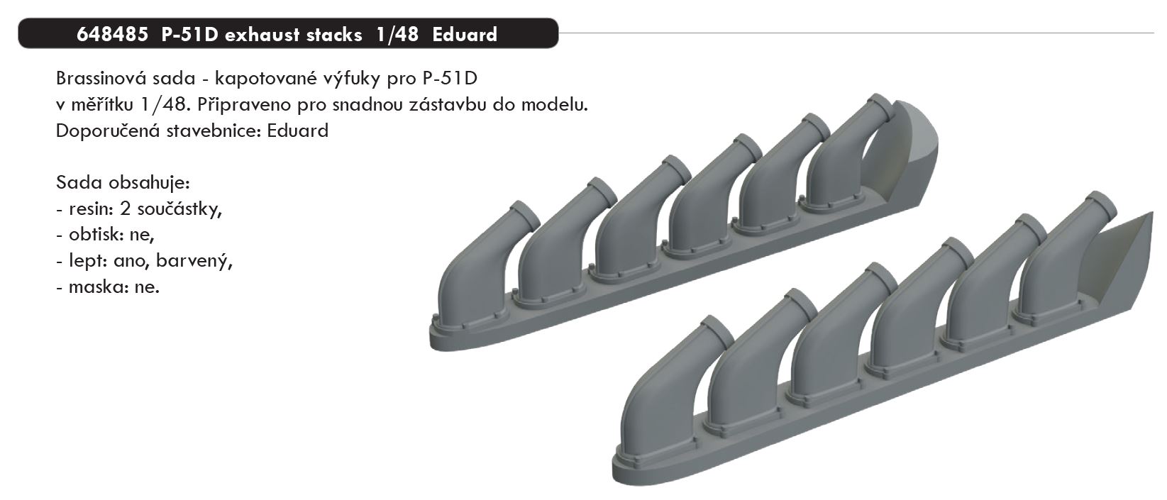 1/48 P-51D exhaust stacks (EDUARD)