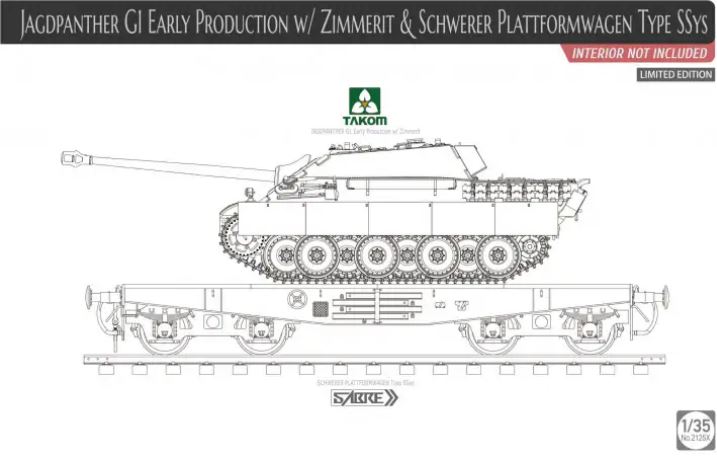 Fotografie 1/35 Jagdpanther G1 early production w/Zimmerit & Schwerer Plattformwagen