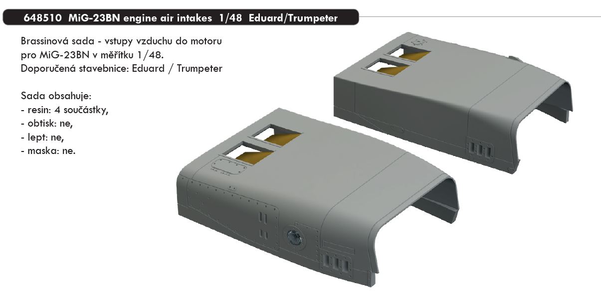 1/48 MiG-23BN engine air intakes (EDUARD/TRUMPETER)