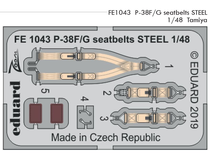1/48 P-38F/G seatbelts STEEL (TAMIYA)