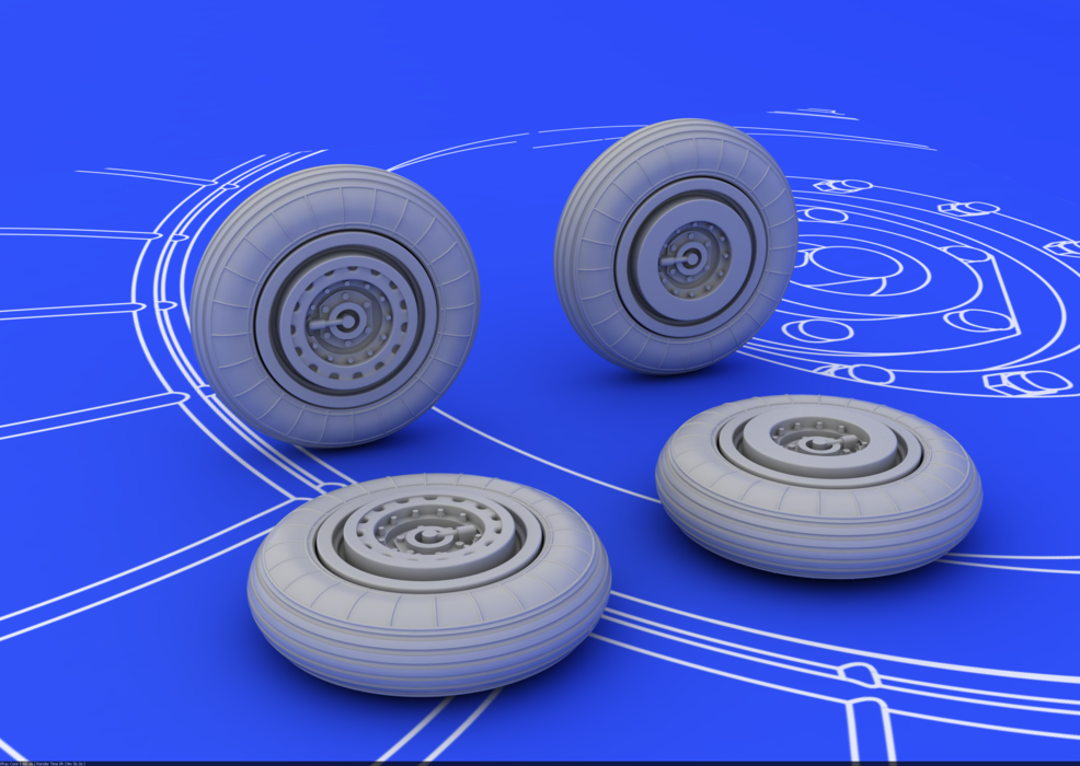 1/72 MiG-15 wheels (EDUARD)