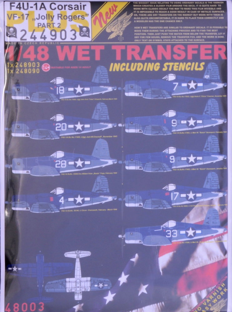 1/48 Decals & stencils Corsair F4U-1A VF-17 part 2