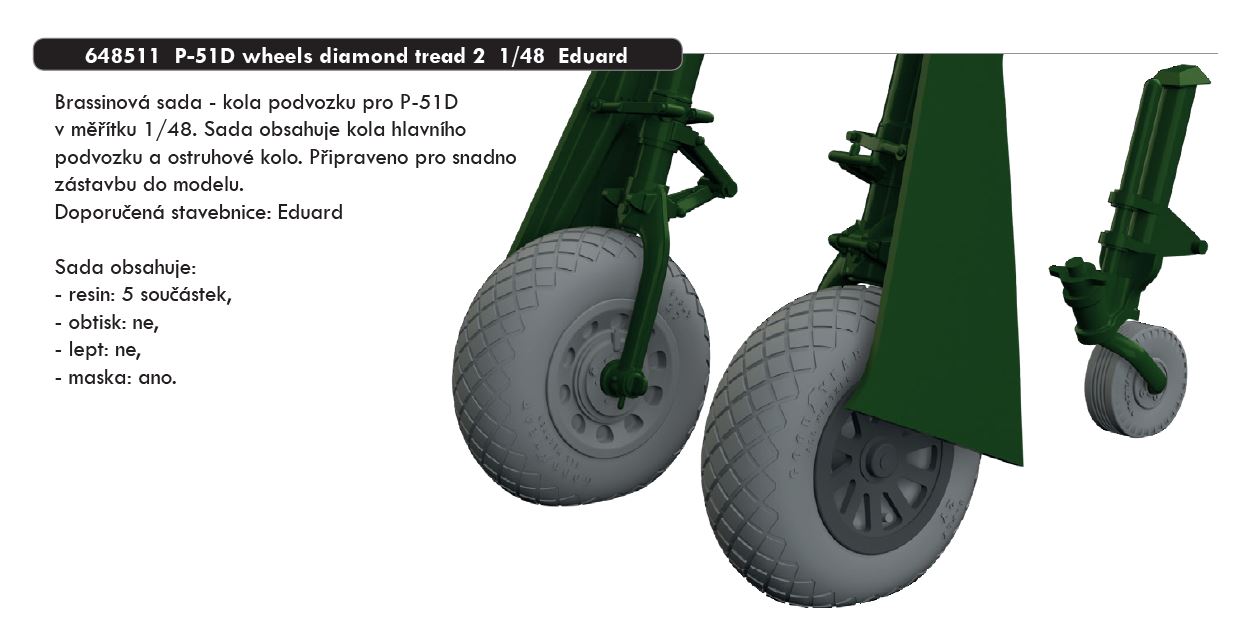 1/48 P-51D wheels diamond tread 2 (EDUARD)