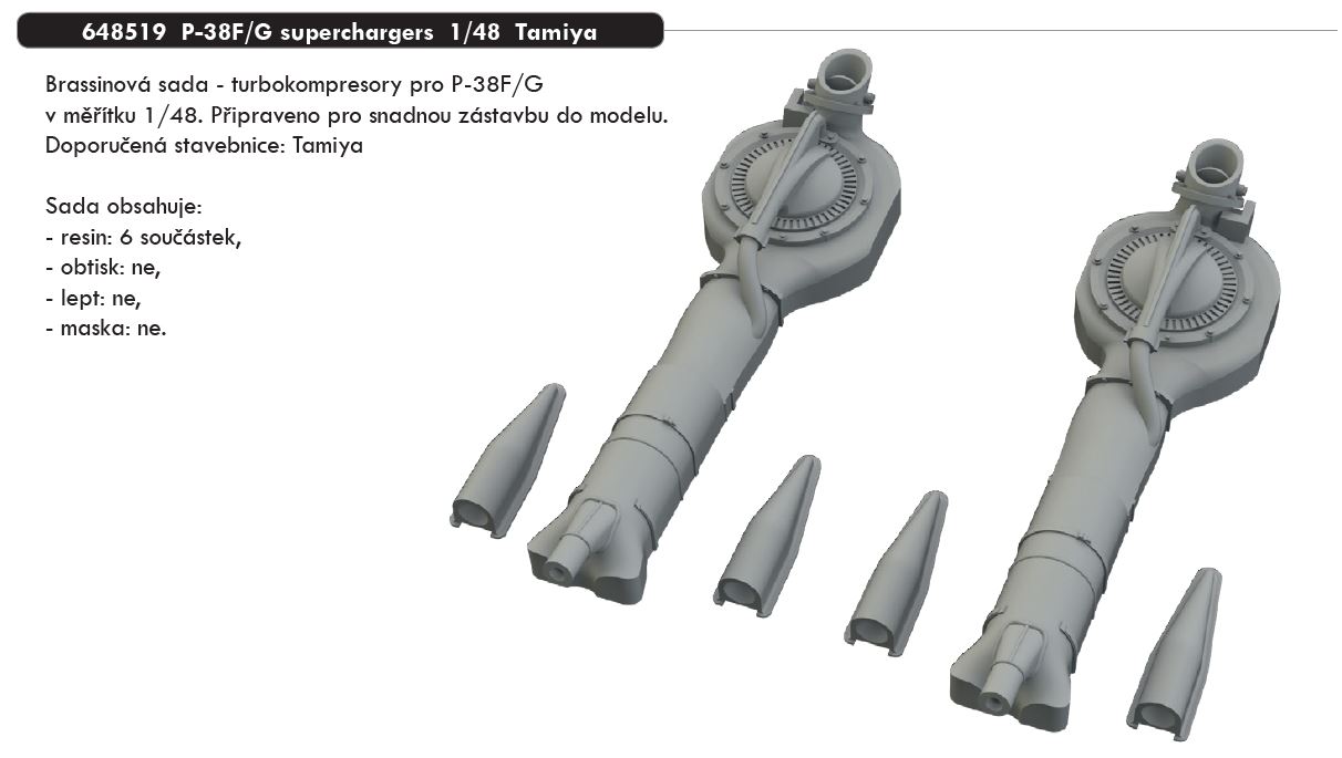1/48 P-38F/G superchargers (TAMIYA)