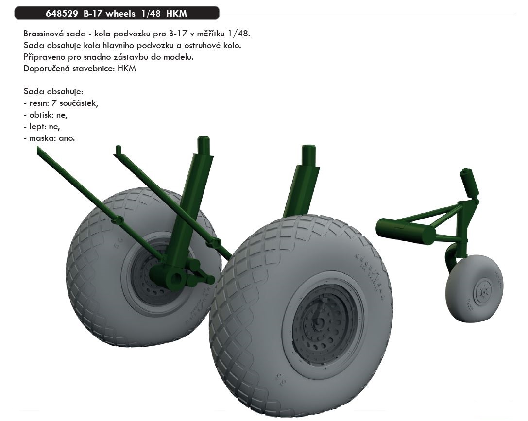 Fotografie 1/48 B-17 wheels (HKM)