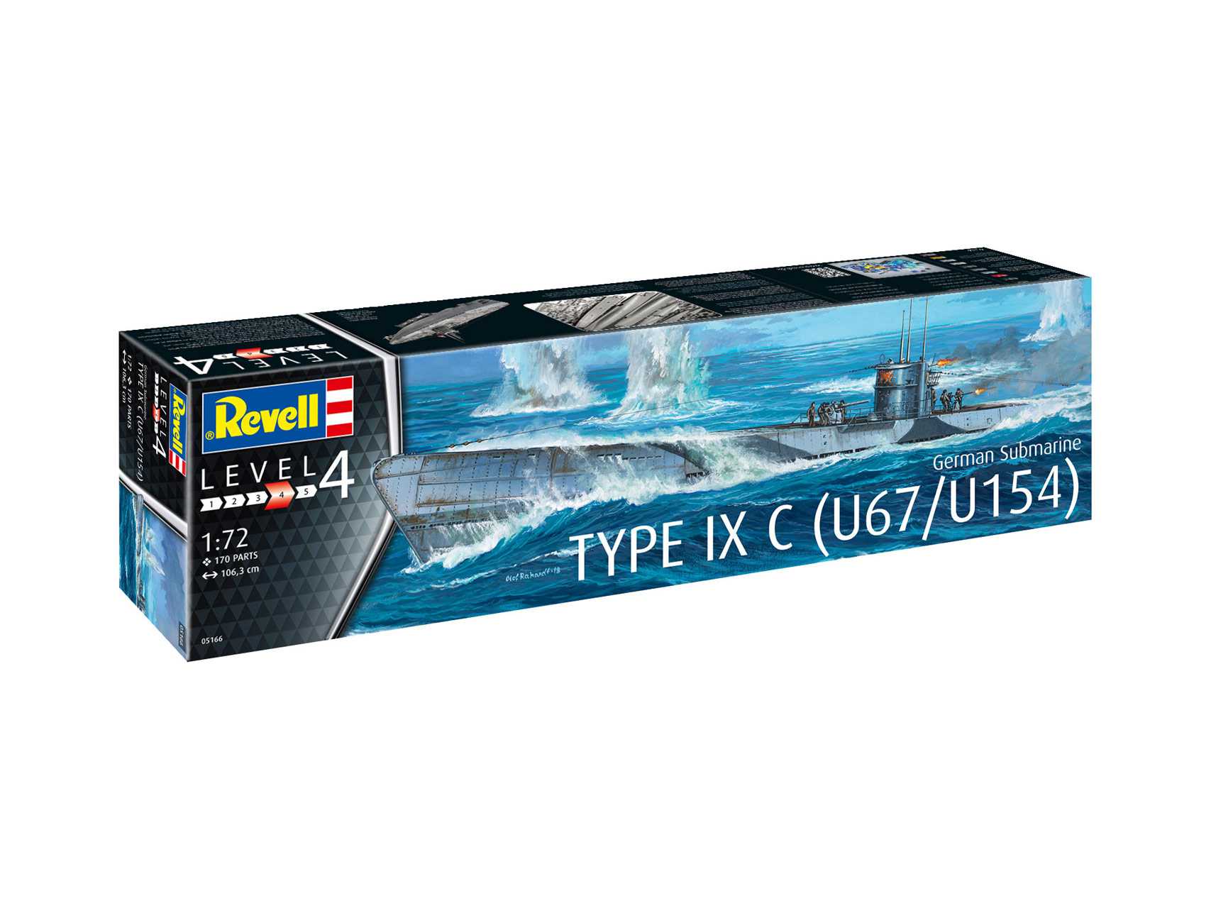 Fotografie Plastic ModelKit ponorka 05166 - German Submarine Type IXC U67/U154 (1:72)