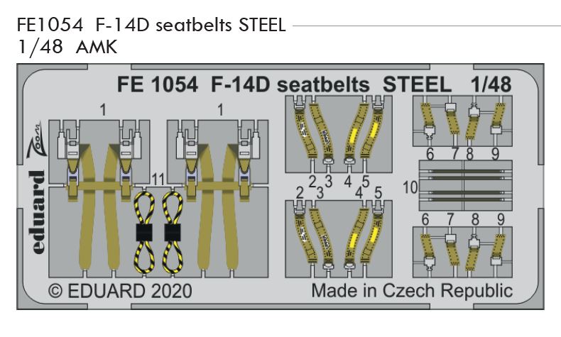 Fotografie 1/48 F-14D seatbelts STEEL (AMK)