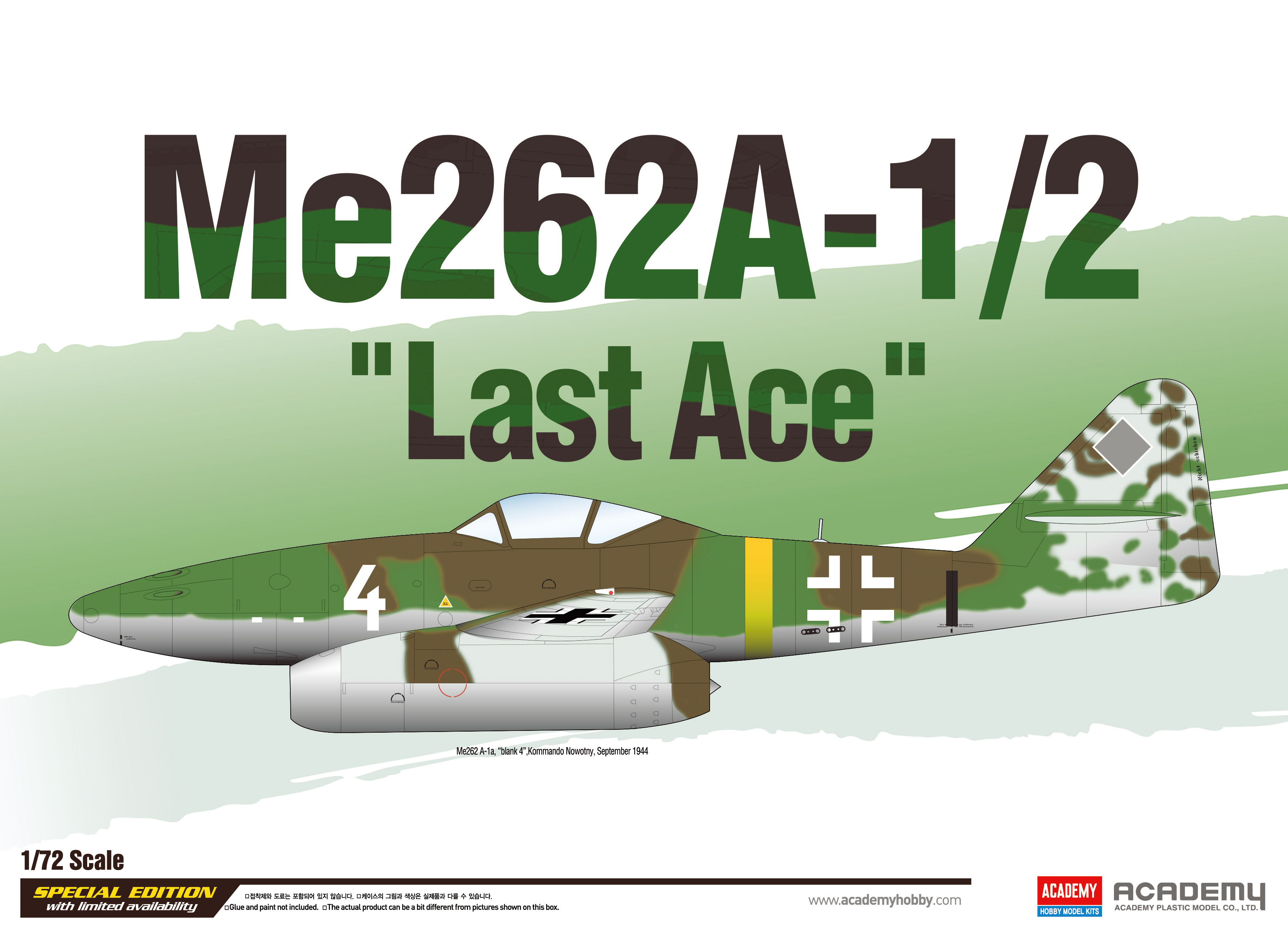 Fotografie Model Kit letadlo 12542 - Me262A-1/2 "Last Ace" LE: (1:72)
