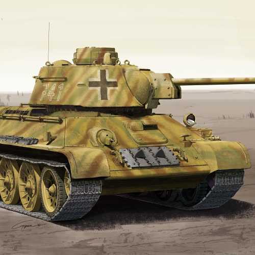 Fotografie Model Kit tank 13502 - German T-34/76 747(r) (1:35)