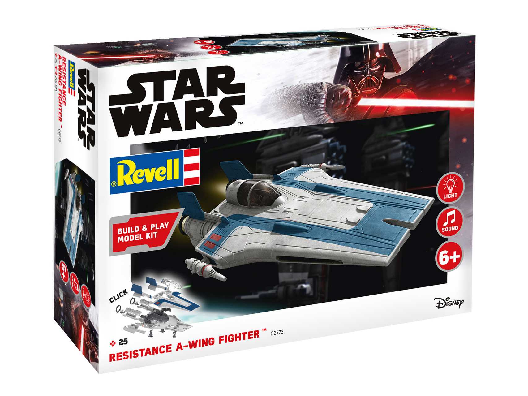 Fotografie Build & Play SW 06773 - Resistance A-wing Fighter, blue (světelné a zvukové efekty) (1:44)