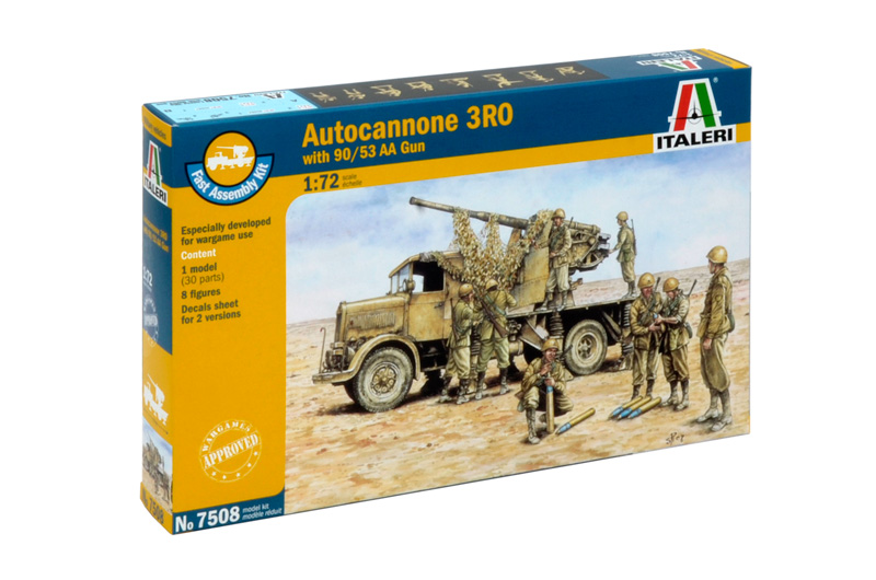 Fotografie Fast Assembly military 7508 - Autocannon Ro3 with 90/53 AA gun (1:72)