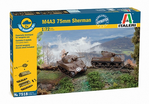 Fast Assembly tanky 7518 - M4A3 75 mm SHERMAN (1:72)