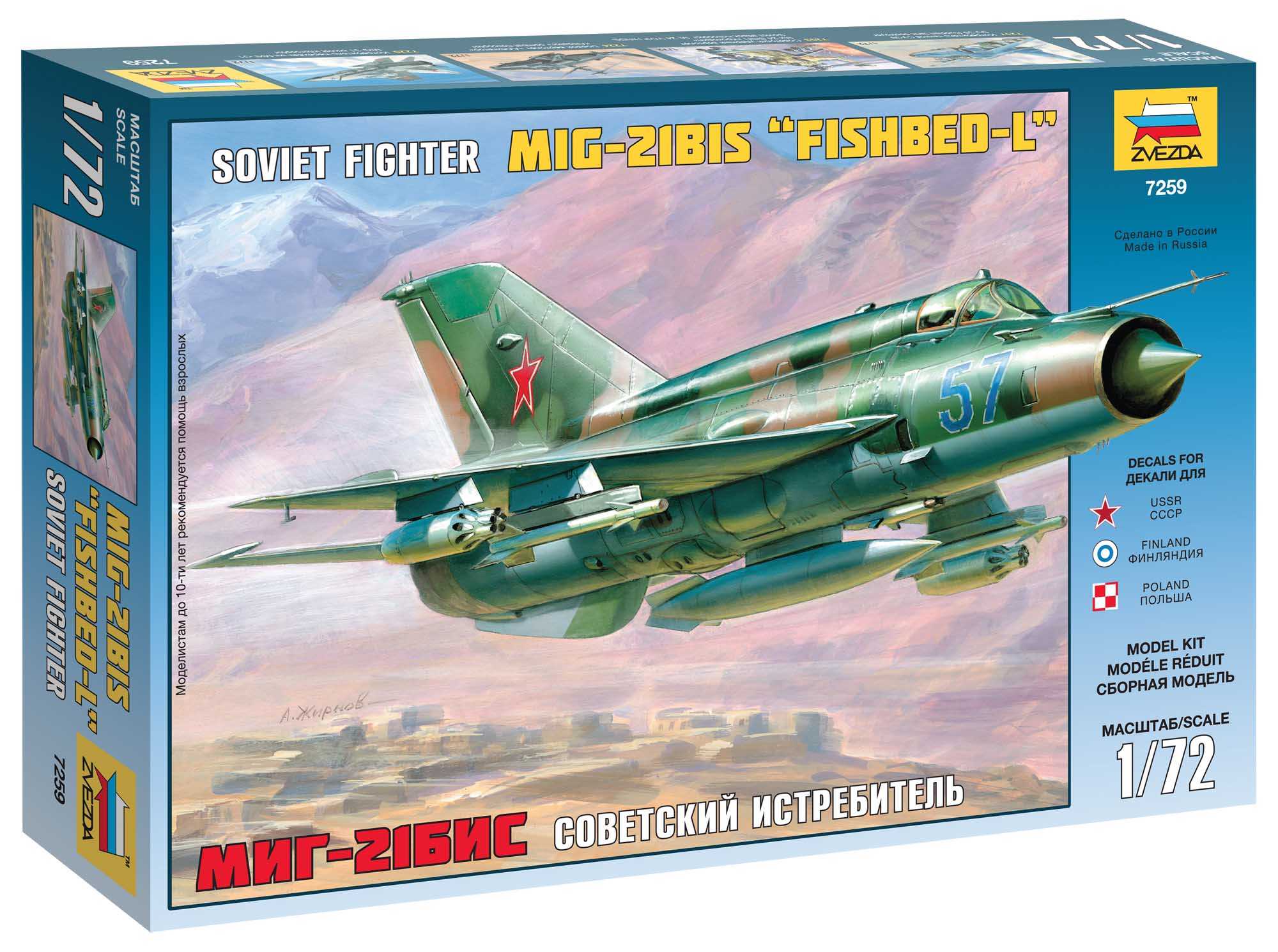 Model Kit letadlo 7259 - MIG-21 BIS Soviet Fighter (1:72)