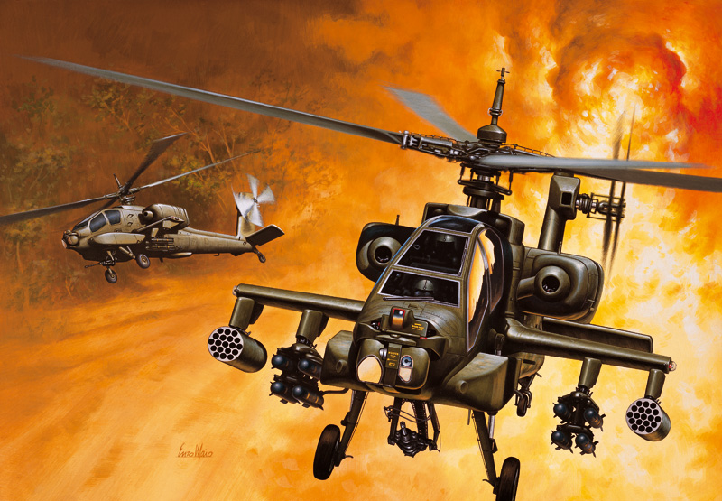 Fotografie Model Kit vrtulník 0159 - AH-64A APACHE (1:72)