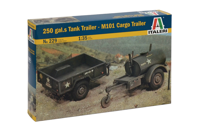 Fotografie Model Kit military 0229 - 250 GAL.S TANK TRAILER - M101 CARGO TRAILER (1:35)