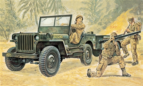 Fotografie Model Kit military 0314 - Willys MB Jeep with Trailer (1:35)