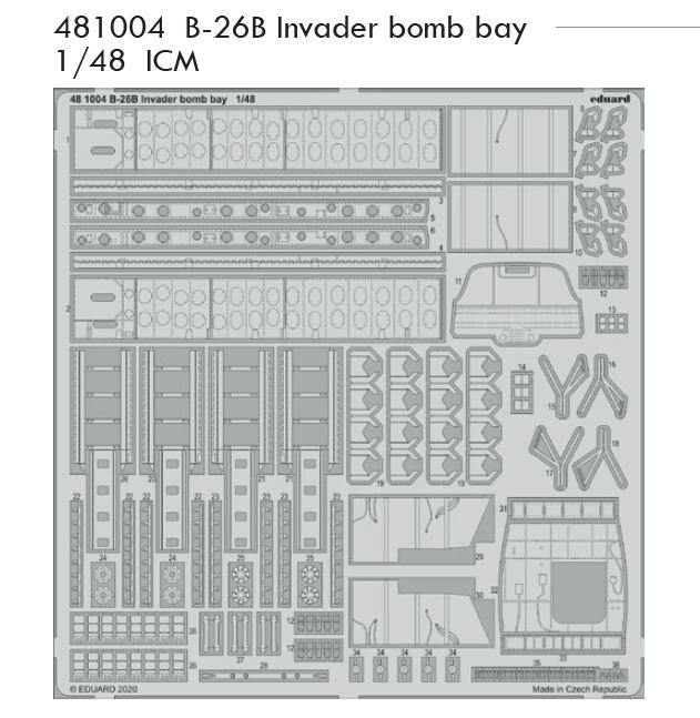 1/48 B-26B Invader bomb bay (ICM)