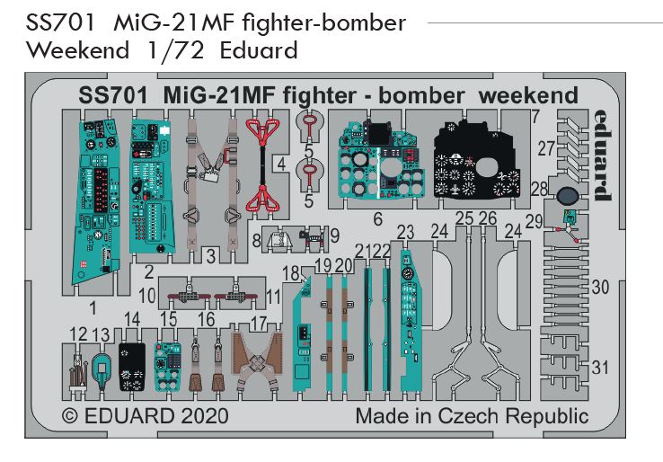 Fotografie 1/72 MiG-21MF fighter-bomber Weekend (EDUARD)