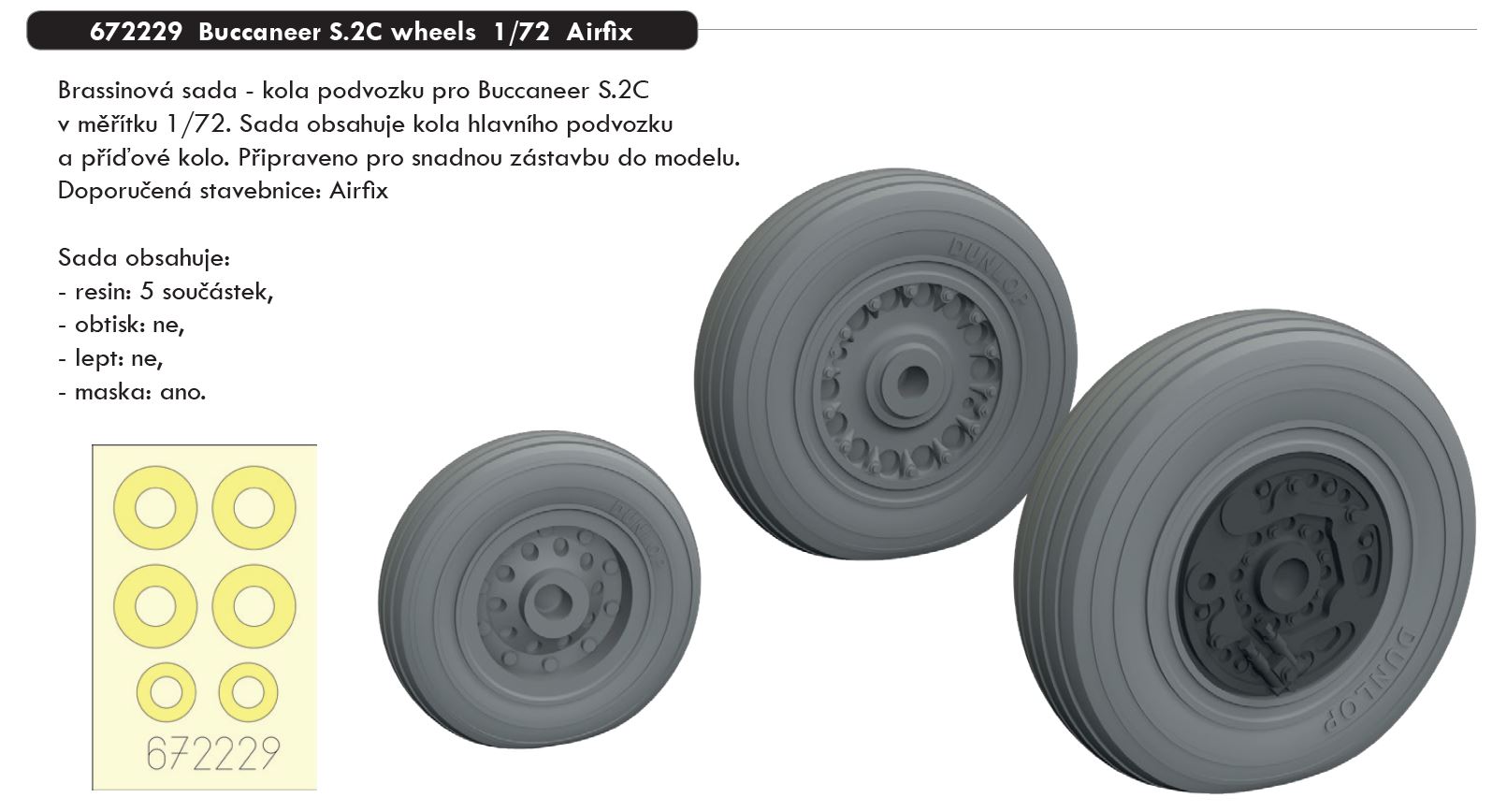 1/72 Buccaneer S.2C wheels (AIRFIX)