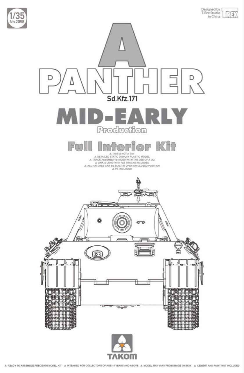 1/35 WWII German medium Tank Sd.Kfz.171 Panther A mid-early production w/ full interior kit