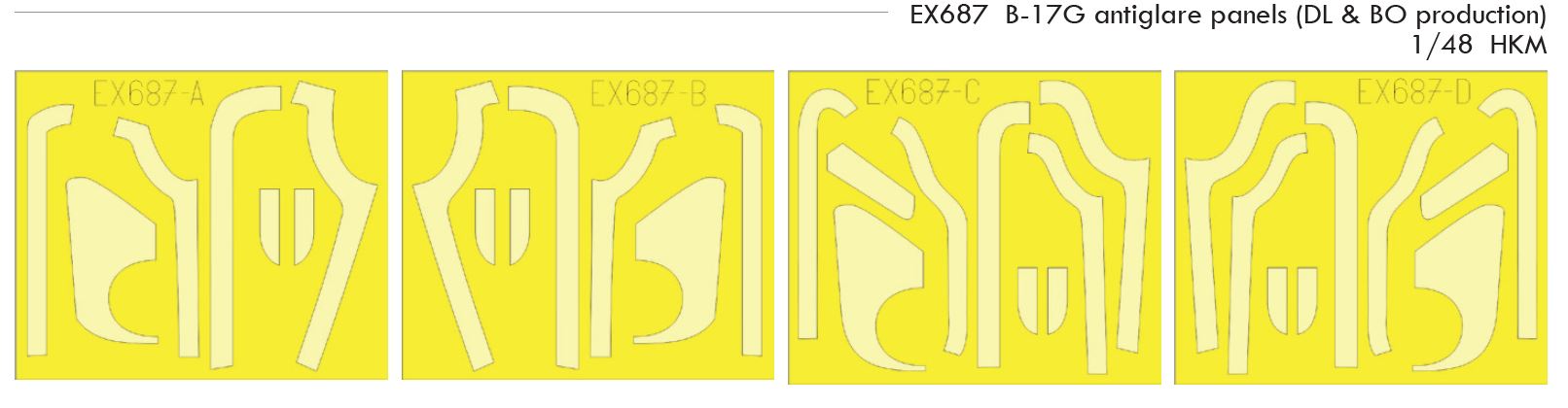 1/48 B-17G antiglare panels (DL & BO production) (HKM)