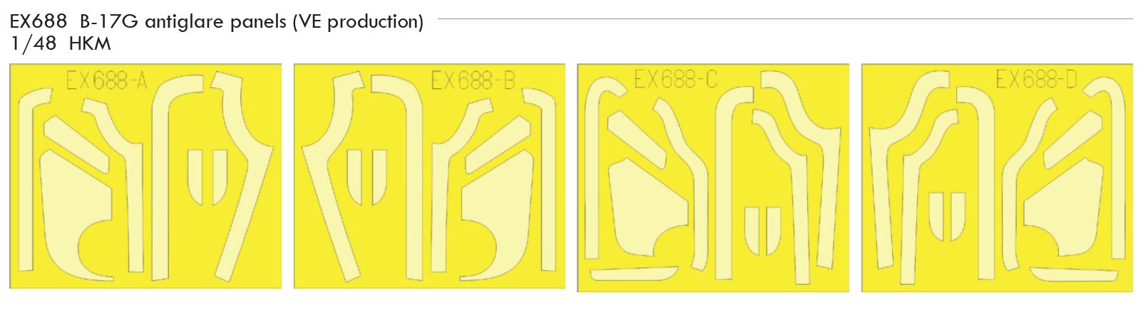 Fotografie 1/48 B-17G antiglare panels (VE production) (HKM)