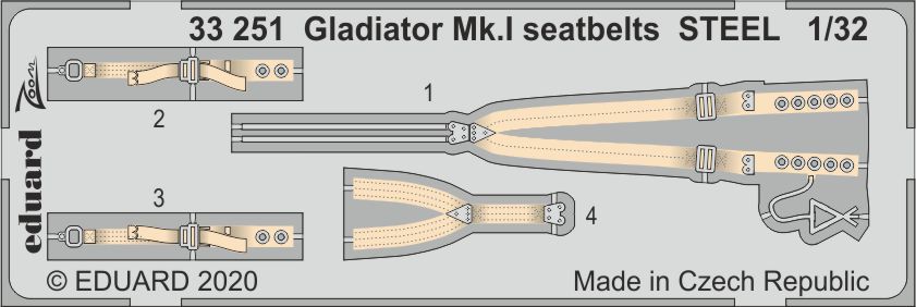 Fotografie 1/32 Gladiator Mk.I seatbelts STEEL (ICM)