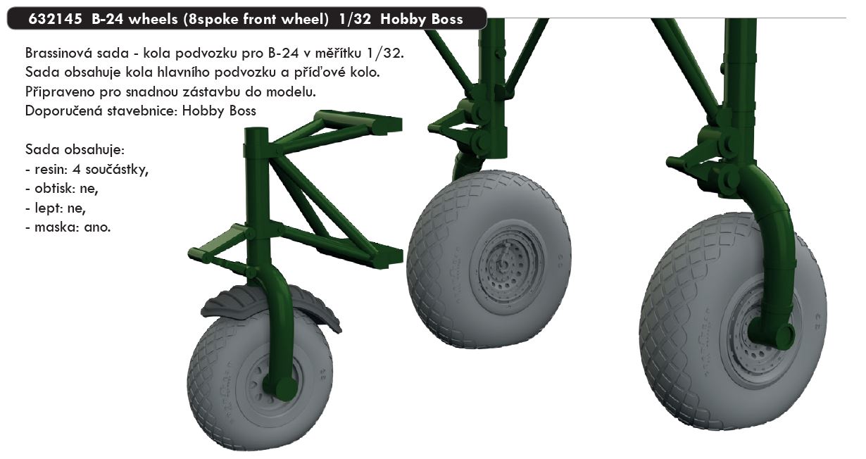 1/32 B-24 wheels (8spoke front wheel) (HOBBY BOSS)