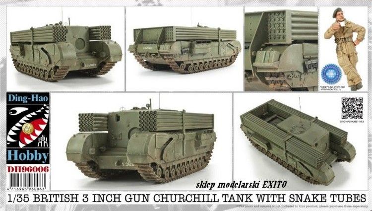 1/35 British 3 inch gun Churchill tank with snake launcher