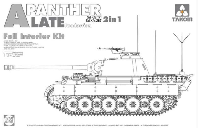 1/35 Pz.Kpfw. V Sd.Kfz. 171/267 Panther Ausf. A Late Production (Full Interior Kit)