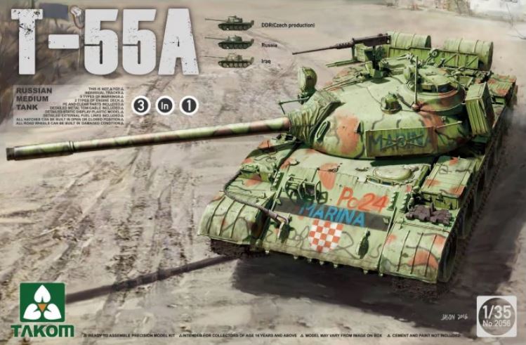 1/35 Russian Medium Tank T-55A 3 in 1
