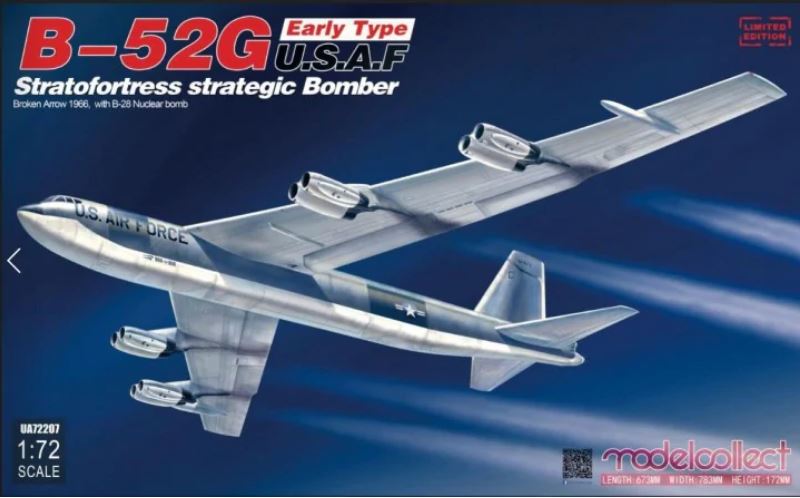 Fotografie 1/72 B-52G Early Type U.S.A.F Stratofortress Strategic Bomber Broken Arrow 1966, with B-28 Nuclear Bomb