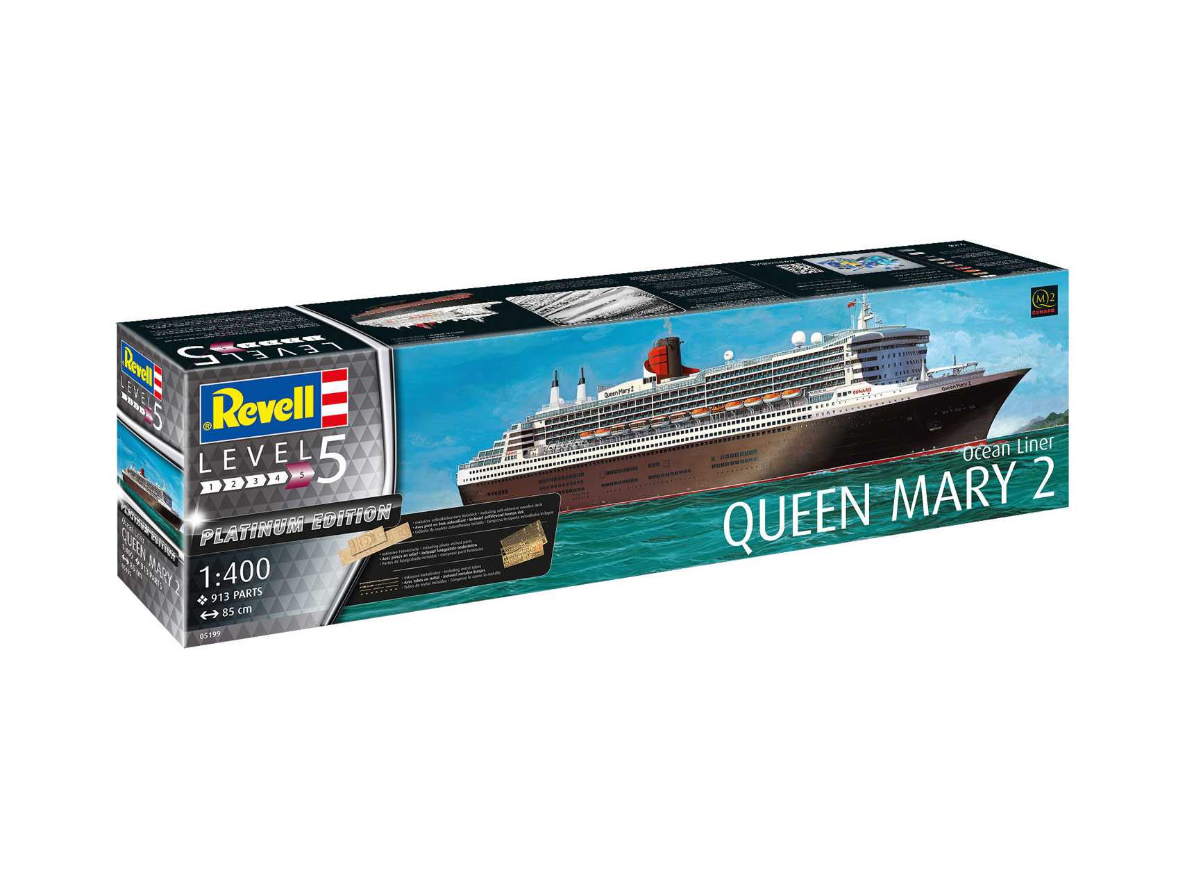 Fotografie Plastic ModelKit loď Limited Edition 05199 - Queen Mary 2 (Platinum Edition) (1:400)